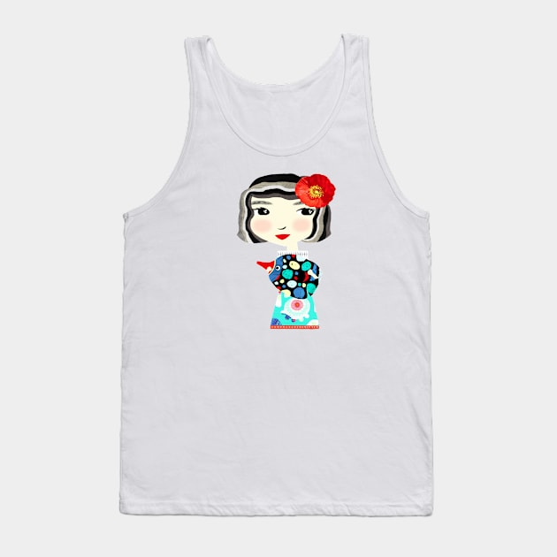 Girl and Cute Fish/Lilah & Luna Tank Top by tracey